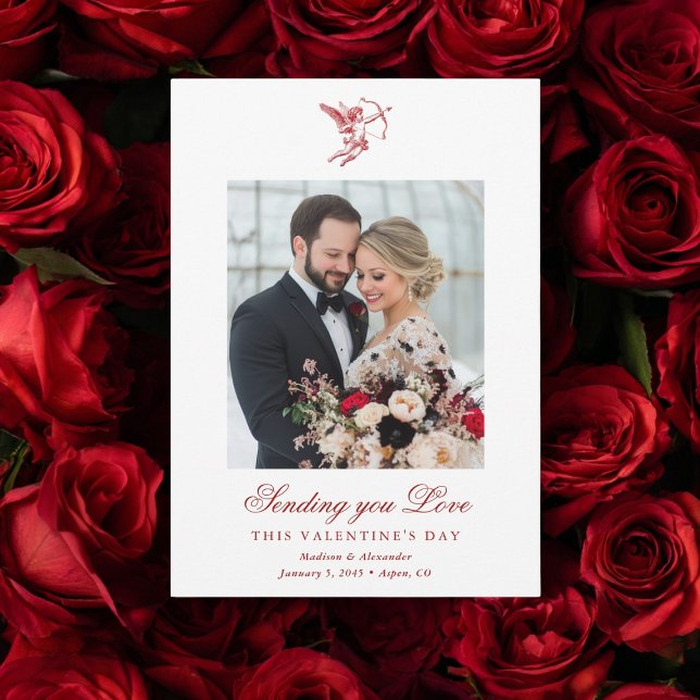 Vintage Cupid Newlyweds Valentine's Day Wedding Card (Creator Uploaded)