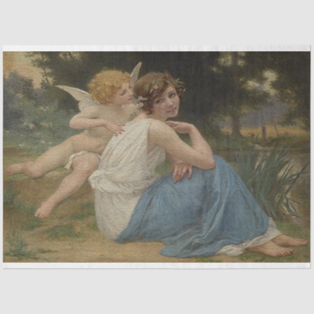Vintage Cupid Secret Oil Painting Tissue Paper (Front)