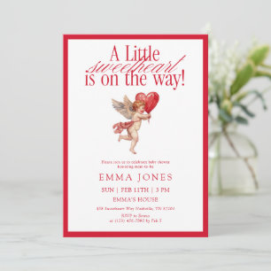 Vintage Cupid Sweetheart Baby Shower Invitation