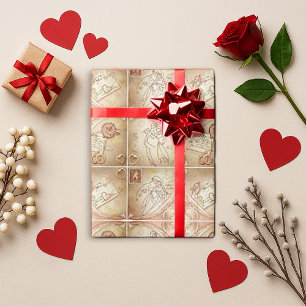 Vintage Cupid Valentine Gift Wrapping Paper