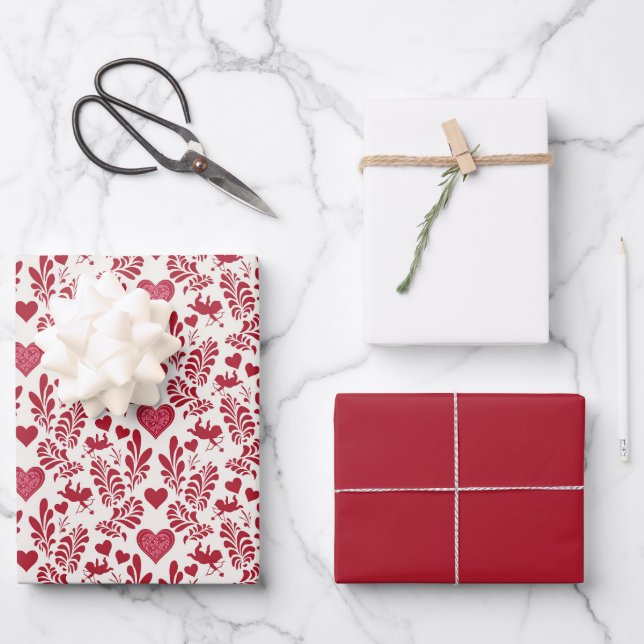 Vintage Cupid Wallpaper Wrapping Paper Sheet (Front)