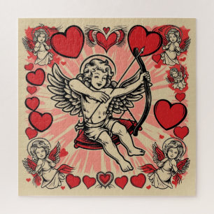 Vintage cupide love jigsaw puzzle