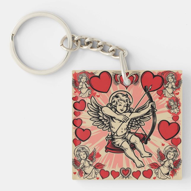 Vintage cupide  love key ring (Front)