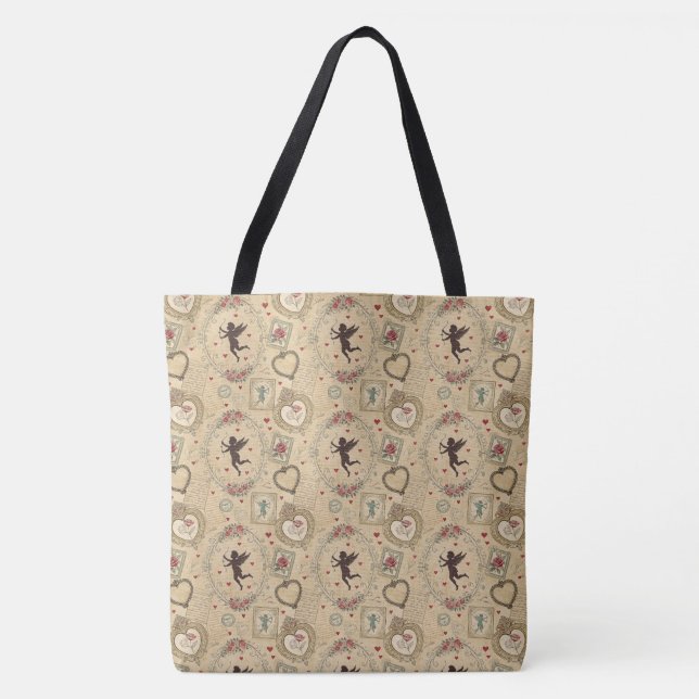 Vintage Cupid's Romantic Pattern (1) Tote Bag (Front)