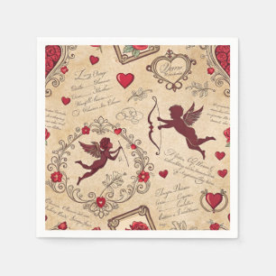 Vintage Cupid's Romantic Pattern (2) Napkin