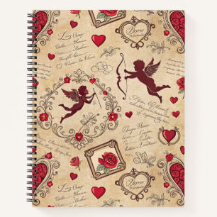 Vintage Cupid's Romantic Pattern (2) Notebook