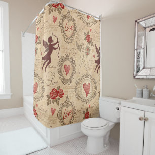 Vintage Cupid's Romantic Pattern (3) Shower Curtain