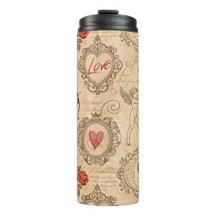 Vintage Cupid's Romantic Pattern (3) Thermal Tumbler