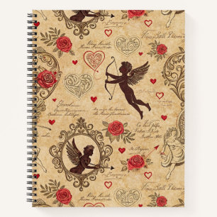Vintage Cupid's Romantic Pattern (4) Notebook