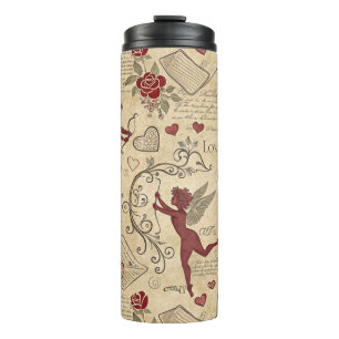 Vintage Cupid's Romantic Pattern (5) Thermal Tumbler