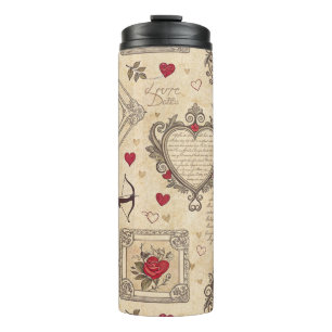Vintage Cupid's Romantic Pattern (8) Thermal Tumbler