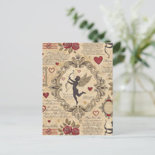 Vintage Cupid's Romantic Pattern (9) Postcard