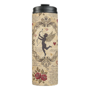 Vintage Cupid's Romantic Pattern (9) Thermal Tumbler