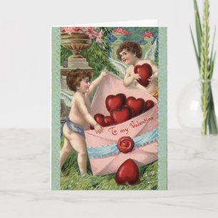 Vintage Cupids Valentine Holiday Card