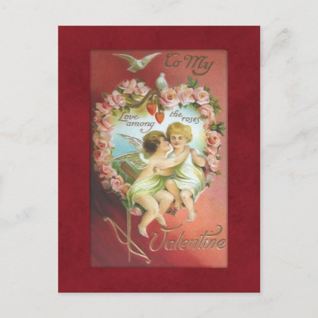 Vintage Cupids Valentine Postcard (Front)
