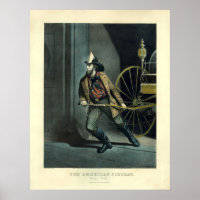 Vintage Currier & Ives The American Fireman