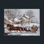 Vintage Currier & Ives Winter Sleigh Christmas Doormat<br><div class="desc">Vintage Currier & Ives Winter Sleigh Christmas Holiday Scene - Welcome friends,  family,  and guests with this beautiful vintage Currier & Ives image doormat.</div>