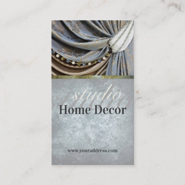 Vintage Curtain Salon Classic Business Card (Front)