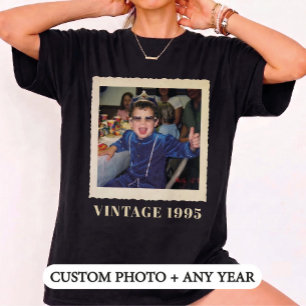 Vintage Custom Birth Year Retro Photo Frame T-Shirt
