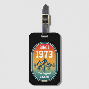Vintage Custom Birthday The Legend Mountain Style Luggage Tag