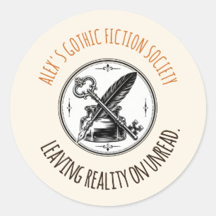 Vintage Custom Book Club Spooky Favor Sticker