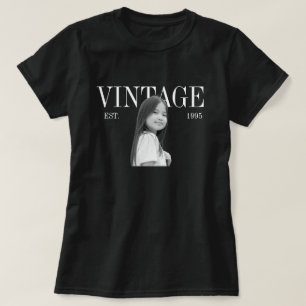 Vintage Custom Childhood Photo Birthday T-Shirt