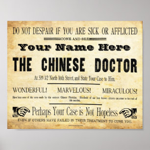 Vintage Custom Chinese Doctor Sign