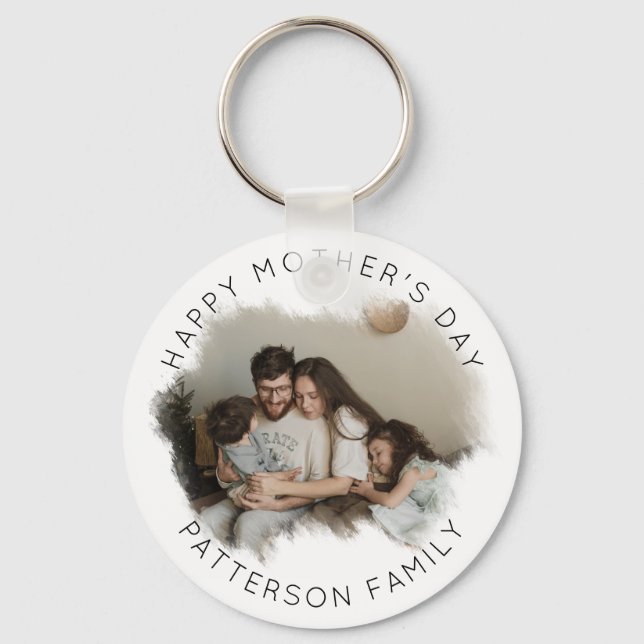 Vintage Custom Elegant text and photo Key Ring (Front)