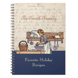 Vintage Custom Family Holiday Recipe Notebook