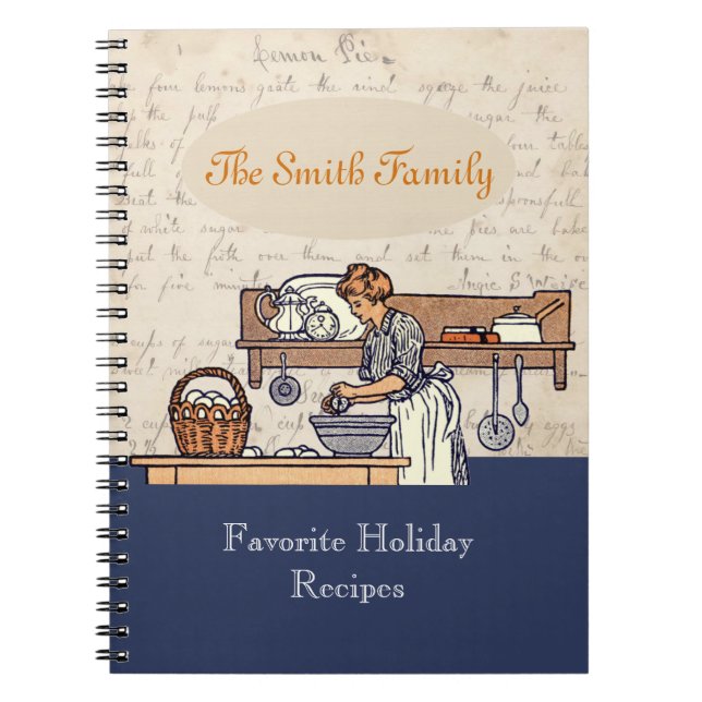 Vintage Custom Family Holiday Recipe Notebook III (Front)