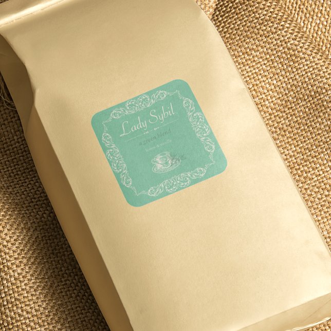 Vintage custom green tea label (Creator Uploaded)