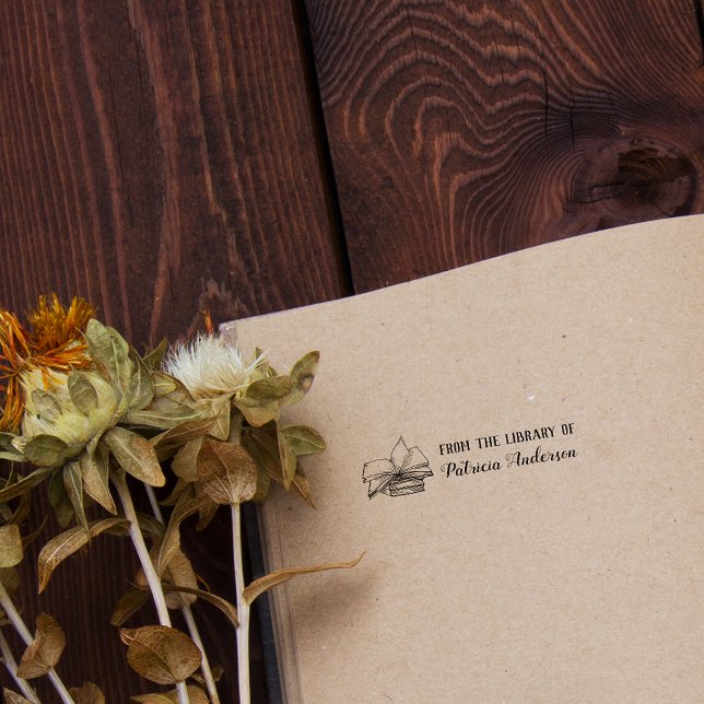 Vintage Custom Library & Personalised Books Self-inking Stamp (Creator Uploaded)