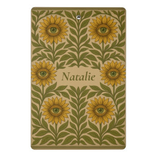 Vintage Custom Name Floral Mini Clipboard