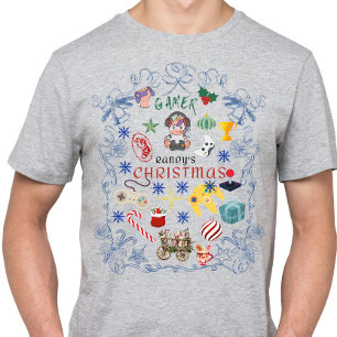 Vintage Custom Name Gamer Randy's Christmas  T-Shirt
