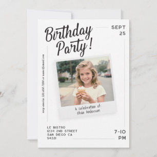 Vintage Custom Photo Adult Birthday Party Invitation