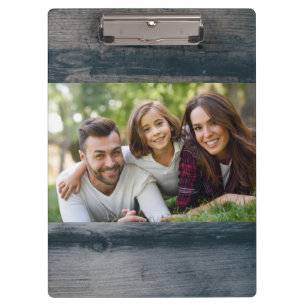 Vintage Custom Photo Personalised Rustic Woodgrain Clipboard