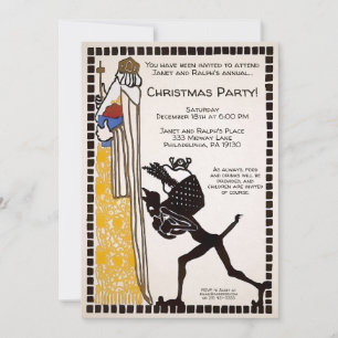 Vintage Customisable Christmas Party Invitation