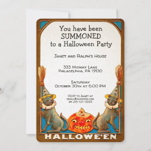 Vintage Customisable Halloween Invitation