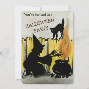 Vintage Customisable Halloween Party Invitation