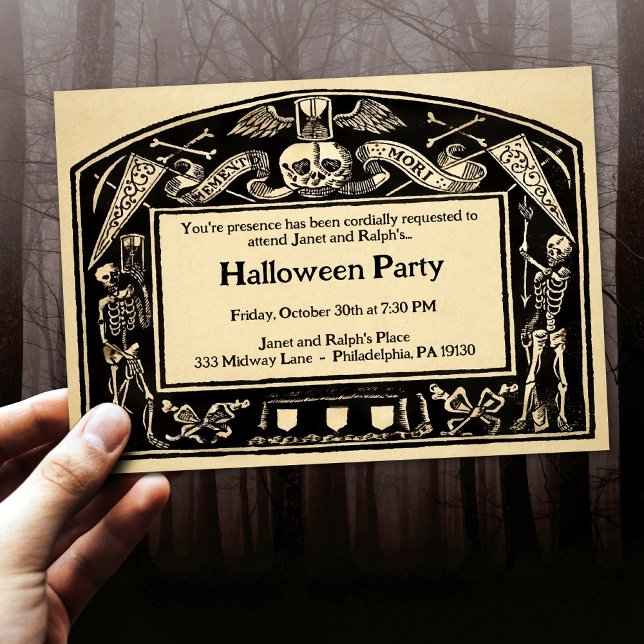Vintage Customisable Memento Mori Style Invitation (Creator Uploaded)