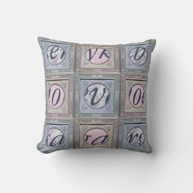 Vintage Customisable Pillow with Secret Message 2 (Front)