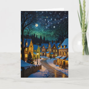 Vintage Customisable Starry Night Art Card