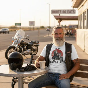 Vintage Customizable Est 1971 Grumpy Ol' Biker T-Shirt