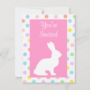 Vintage Cute Animal Easter   Bunny  Invitation