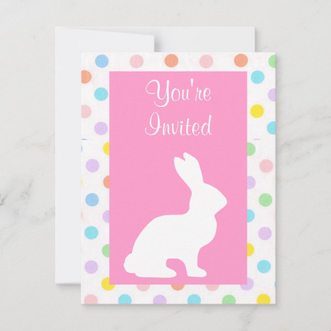 Vintage Cute Animal Easter | Bunny  Invitation (Front)
