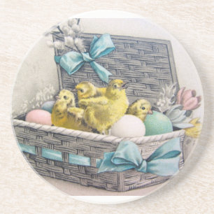 Vintage Cute Animal Easter  Coaster