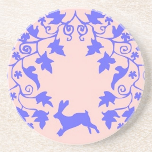 Vintage Cute Animal Easter  Coaster (Front)