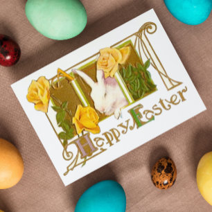 Vintage Cute Animal Easter Holiday Card