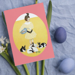 Vintage Cute Animal Easter Holiday Card