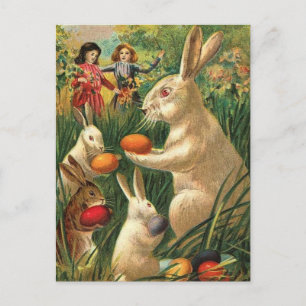 Vintage Cute Animal Easter Holiday Postcard